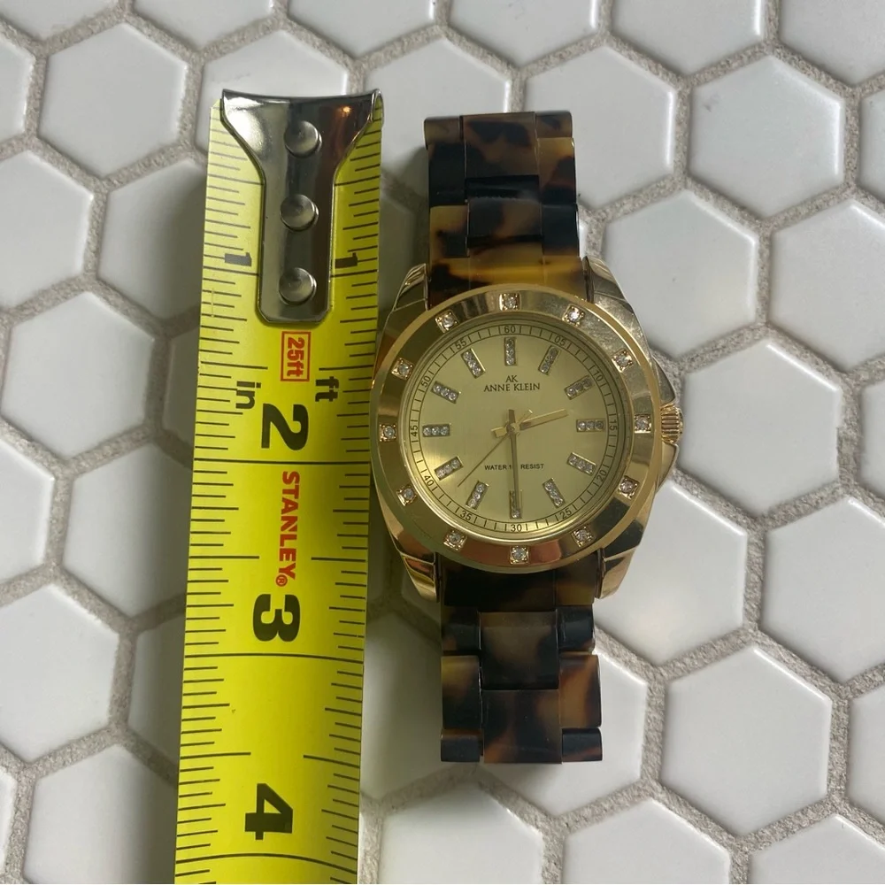 Anne Klein 10/9178 Women's Watch Tortoise Shell Band NEW BATTERY Crystal Face - Picture 2 of 6